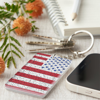 American Peace Flag American State National Keycha Keychain