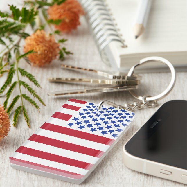 American Peace Flag American State National Keycha Keychain (Front Right)