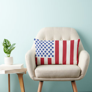 American Peace Flag American State National Lumbar Pillow
