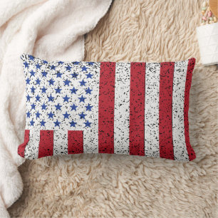 American Peace Flag American State National Lumbar Pillow