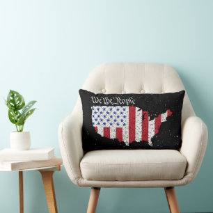 American Peace Flag We the People America Lumbar P Pillow