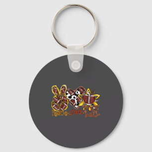 American Peace Football Football Leopard Love Love Keychain