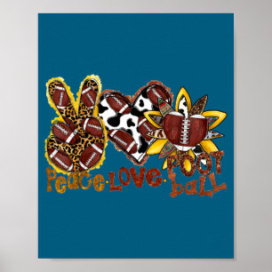 American Peace Football Football Leopard Love Love Poster