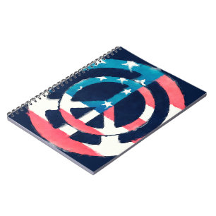 American Peace Sign grunge Notebook