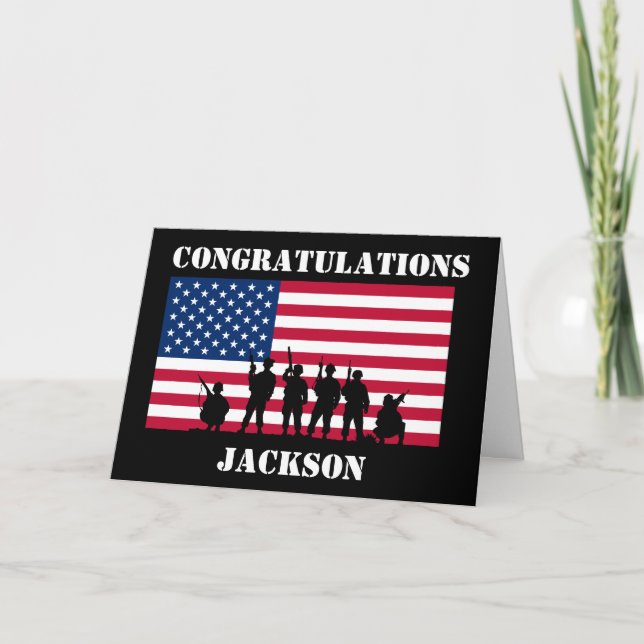 American Personalized Army Graduation Card (Front)
