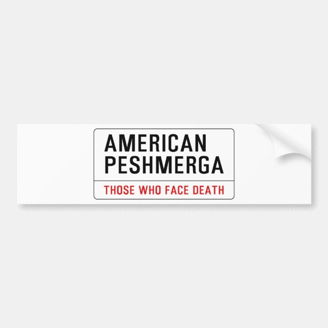 AMERICAN PESHMERGA BUMPER STICKER (Front)