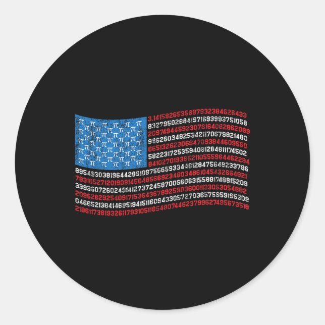 American Pi 4th Of July Math  Classic Round Sticker (Front)