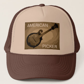 AMERICAN PICKER TRUCKER HAT (Tan and Brown)