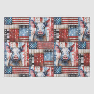 American Pig Farm folk art Tissue Paper