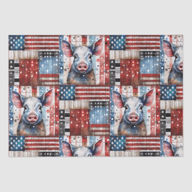 American Pig Farm folk art Tissue Paper (Front)