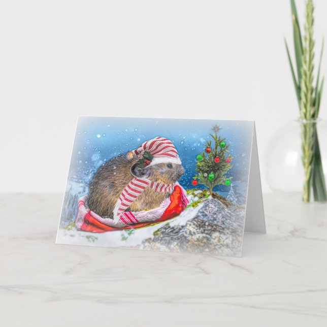 American Pika Christmas Holiday Card (Front)