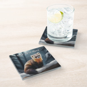 American Pine Marten Glass Coaster