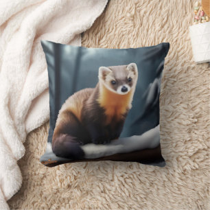 American Pine Marten Throw Pillow