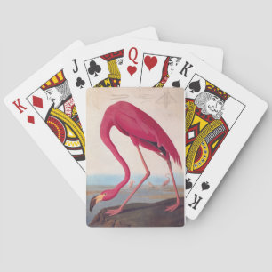 American Pink Flamingo Audubon Vintage Bird Art Playing Cards