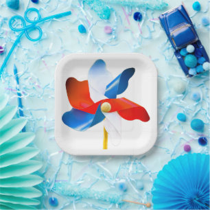 American Pinwheel  Paper Plate