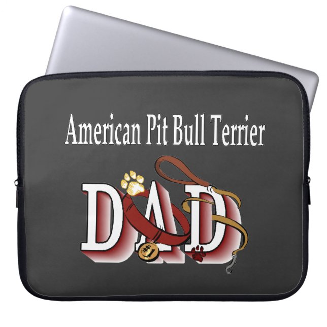 american pit bull dad laptop sleeve (Front)