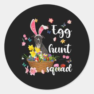 American Pit Bull Happy Easter Day Easter Colourfu Classic Round Sticker