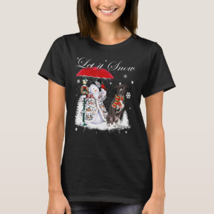 American Pit Bull Santa Dog Christmas Snowman Xmas T-Shirt