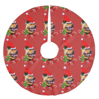 American Pit Bull Terrier Christmas Brushed Polyester Tree Skirt