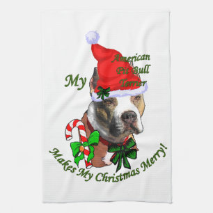 American Pit Bull Terrier Christmas Kitchen Towel