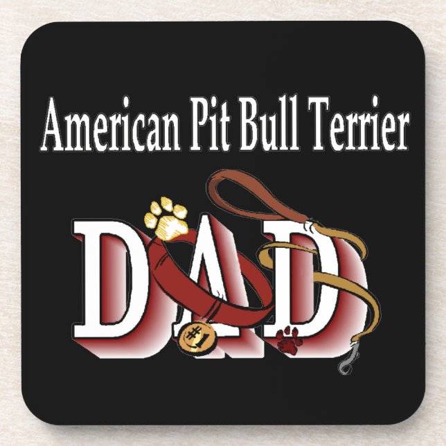American Pit Bull Terrier Dog Dad Coaster (Front)