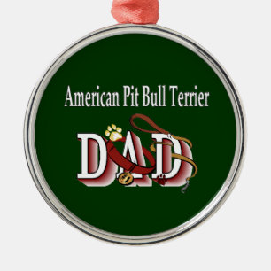 American Pit Bull Terrier Dog Dad Metal Ornament