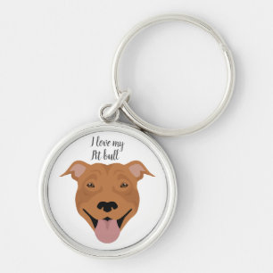 American Pit bull Terrier dog Keychain