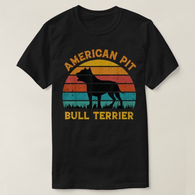 American Pit Bull Terrier Dog Lovers Sunset For Da T-Shirt (Design Front)