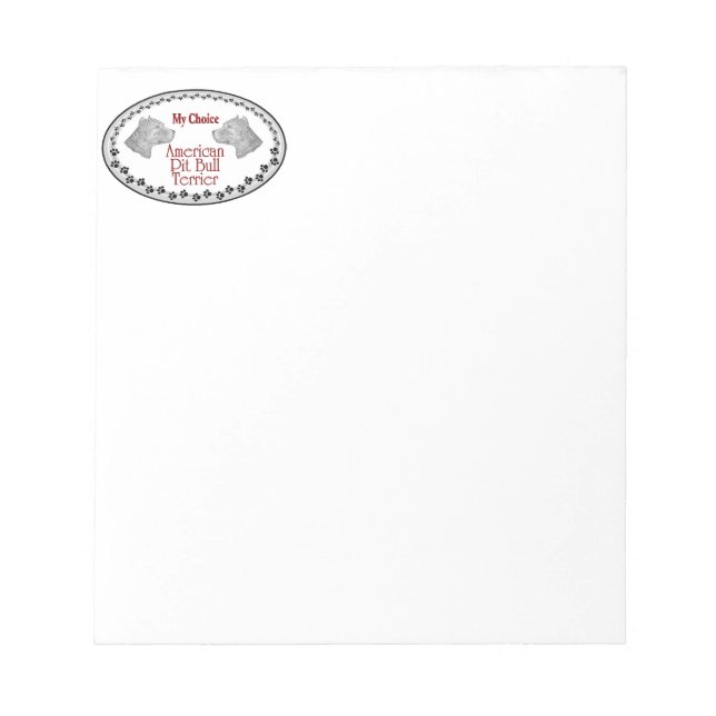 American Pit Bull Terrier Dog Notepad (Front)