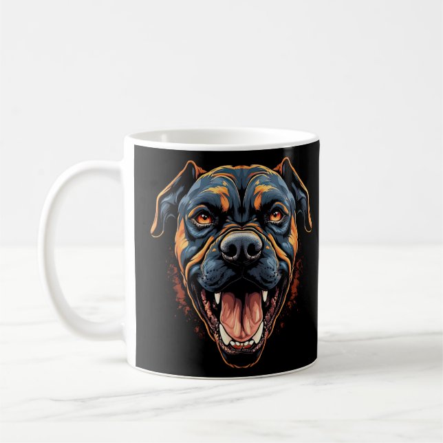 American Pit Bull Terrier Dog Rottweiler Mix Graph Coffee Mug (Left)