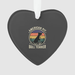 American Pit Bull Terrier Dog Vintage Sunset Rope  Ornament