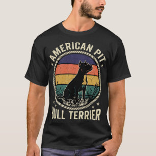 American Pit Bull Terrier Dog Vintage Sunset Rope T-Shirt