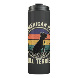 American Pit Bull Terrier Dog Vintage Sunset Rope Thermal Tumbler