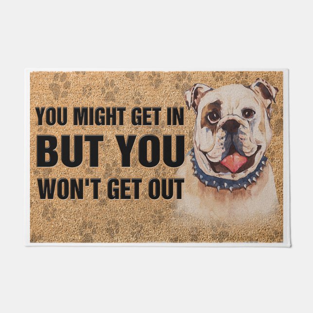 American Pit Bull Terrier Doormat, Cute Dog Rug (Front)