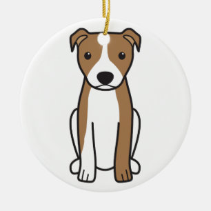 American Pit Bull Terrier (Natural Ears) Ceramic Ornament