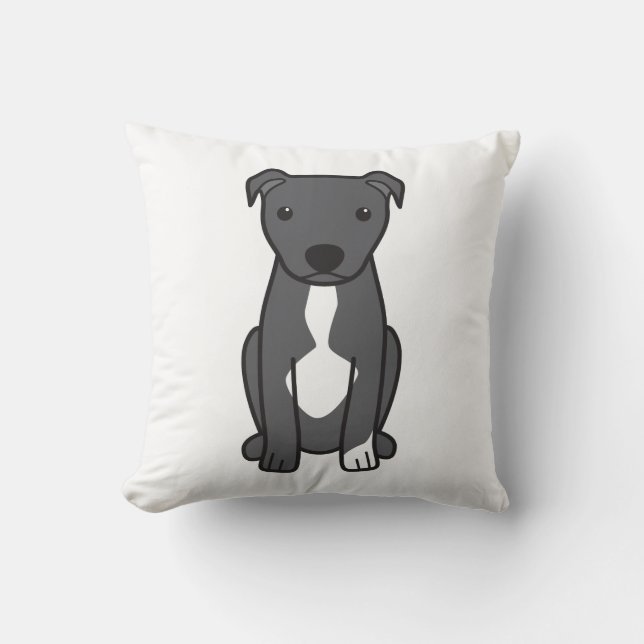 American Pit Bull Terrier (Natural Ears) Throw Pillow (Front)