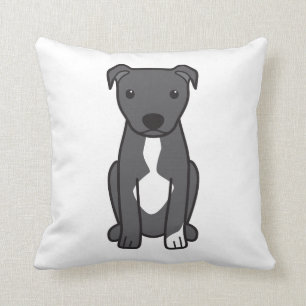 American Pit Bull Terrier (Natural Ears) Throw Pillow