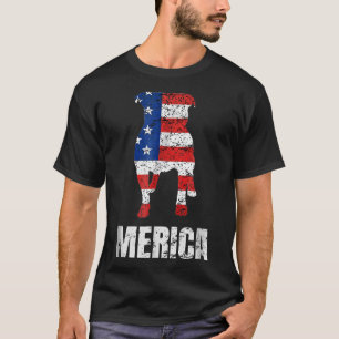 American Pit Bull Terrier Patriotic Usa Flag T-Shirt