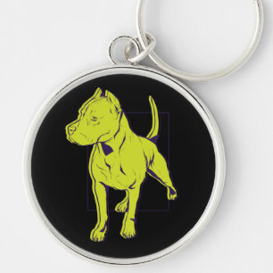 American Pit Bull Terrier Portrait Keychain
