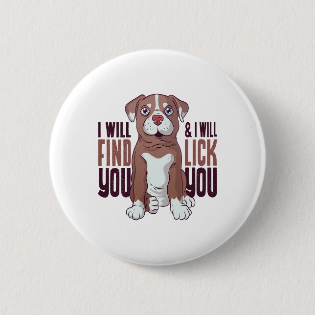 American Pit Bull Terrier Puppy Dog  2 Inch Round Button (Front)