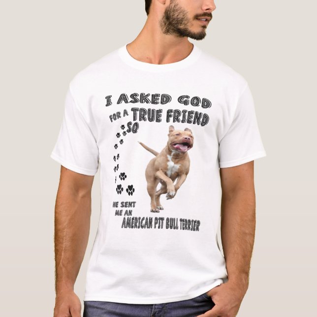 American Pit Bull Terrier Quote Mom, Pit Dad Print T-Shirt (Front)