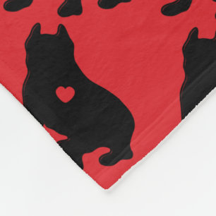 American Pit Bull Terrier Silhouette Fleece Blanket