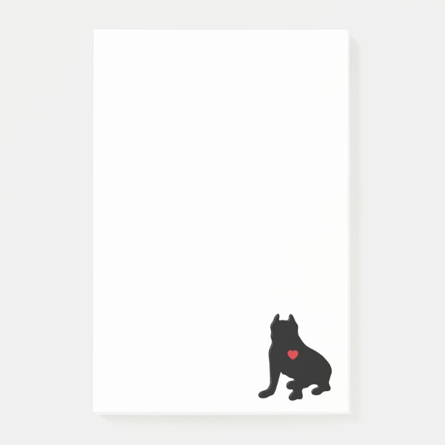 American Pit Bull Terrier Silhouette Post-it Notes (Front)