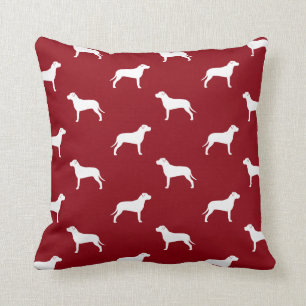 American Pit Bull Terrier Silhouettes Pattern Throw Pillow