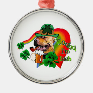 American Pit Bull Terrier St Patricks Metal Ornament