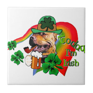 American Pit Bull Terrier St Patricks Tile