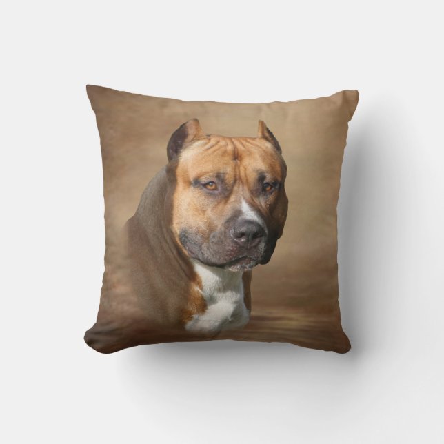 American Pit Bull Throw Pillow (Front)