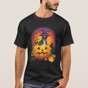 American Pit Bull Witch Pumpkin Halloween Dog T-Shirt