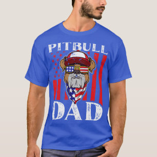 American Pitbull Dad USA Flag T-Shirt