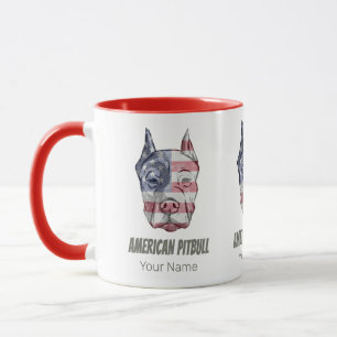 American Pitbull Terrier Bully Dog Vintage Flag Mug